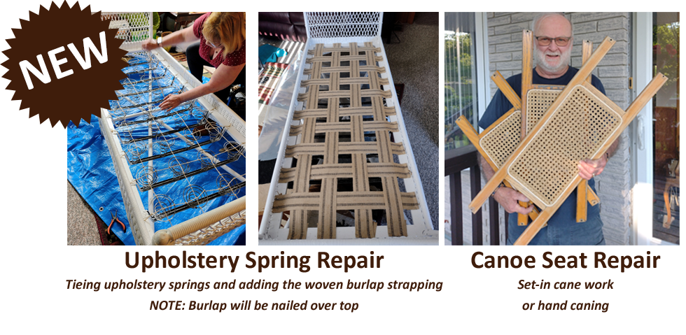 Upholstery Spring Repair and Canoe Seat Repair